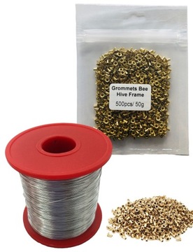 Drut pszczelarski 0,4 mm 500 g nierdzewny + przelotki 500 do ramki pszczele