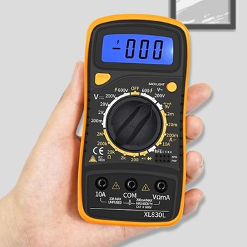 Цифровой мультиметр, измеритель тока и напряжения XL830L с ЖК-дисплеем и кабелями