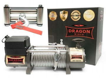 ЛЕБЕДКА DRAGON 6.4/13T 14000HD ЭВАКУАТОР 12В + РЕМНИ