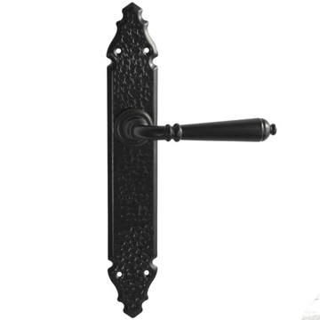 KLAMKA DRZWIOWA CZARNA LOFT RETRO KUTA METALOWA