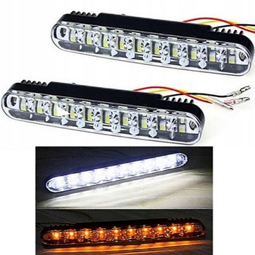 LAMPY LED SMD DRL DO JAZDY DZIENNEJ DZIENNE Z KIERUNKOWSKAZAMI HOMOLOGACJA
