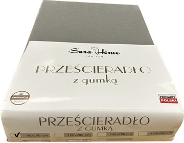 Prześcieradło JERSEY z gumką 90x200 POLSKIE GRUBE