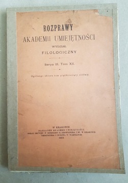 Rozprawy Akademii Umiejętności Bruckner Kallenbach