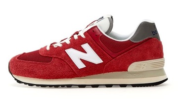 Buty NEW BALANCE U574HR2 czerwone skórzane sneakersy