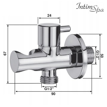 Клапан Bidetta DIAM с держателем ручки IntimSpa