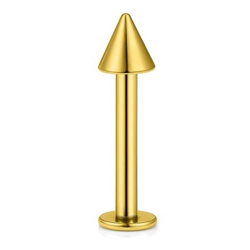 KOLCZYK LABRET STOŻEK ZŁOTY STAL 316L 1,2/8/3