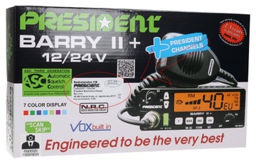Радиоприемник CB PRESIDENT BARRY 2 II + PLUS AM/FM 12/24 В радиоприемник SIBI