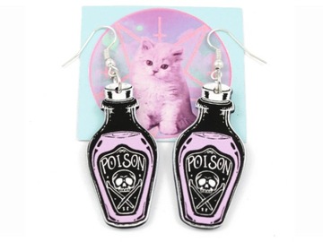 kolczyki POISON pastel goth gothic gotyckie czarne