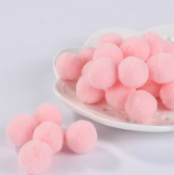 Łososiowe Pompony 1,5 CM 10szt pompon