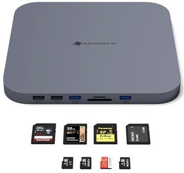 Концентратор MC25 7 в 1 USB M.2 SSD SATA 2,5 дюйма Mac Mini 2018-20 M1 M2 Устройство чтения карт SD