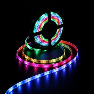 ZESTAW TAŚMA LED RGB+ PILOT,KONTROLER,ZASILACZ 5M