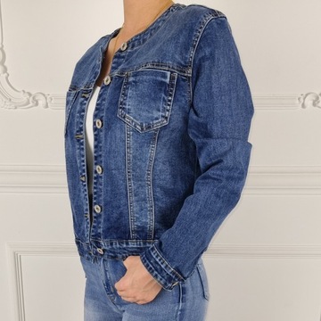 # CHANELKA KURTKA JEANSOWA Katana Damska Plus Size - Blue #