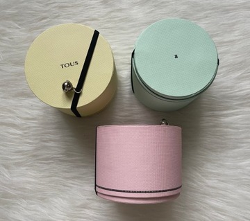 TOUS Pudełko opakowanie okrągłe wysokie pudrowy róż