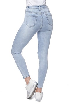 206_ S/36_ Spodnie jeans rurki przetarcia DAYSIE