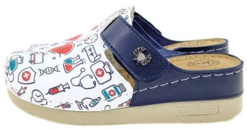 Женские медицинские закрытые шлепанцы на липучке. 36