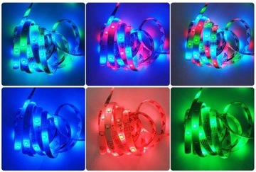 WODOODPORNA TAŚMA LED RGB 5M + PILOT ZASILACZ IP67