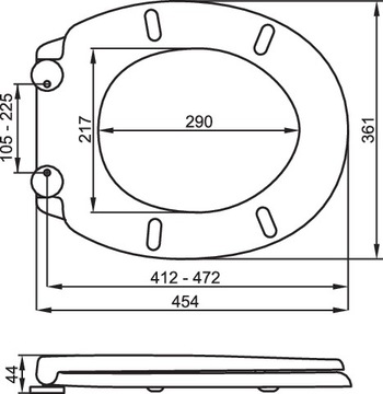 СИДЕНЬЕ ДЛЯ УНИТАЗА МЕДЛЕННО ЗАКРЫВАЮЩЕЕСЯ, UNIVERSAL WAVE