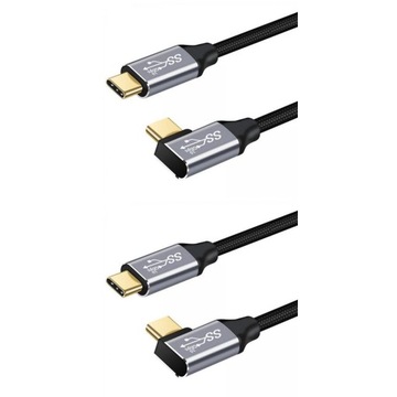 2 szt. Kątowy kabel USB C PD Szybkie ładowanie 100 W