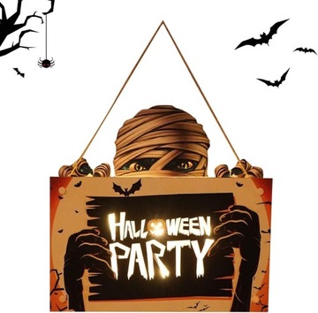 DEKORACJA WISZĄCA ZOMBIE LED ŚWIECĄCA HALLOWEEN