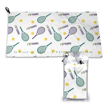 I Love Tennis-White Pattern Quick Dry Towel Gym Sports Bath Portable