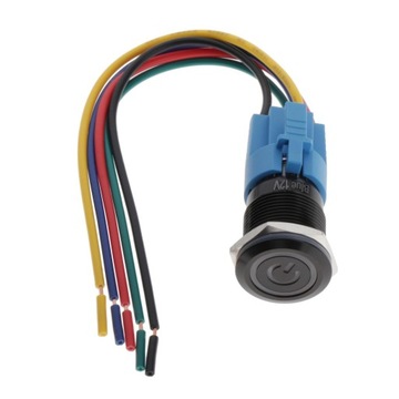 12V 19mm Otwór montażowy Czarny włącznik