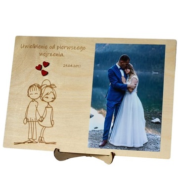 Personalizowana ramka na zdjęcia dla pary zakochanych prezent 14cmx20cm