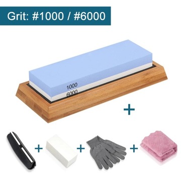 Knife Sharpener Whetstone Dual Side Kitchen Sharpening Stone Grindstone Oil