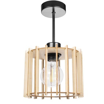LAMPA WISZĄCA STAŁA SUFITOWA ŻYRANDOL LOFT DREWNO