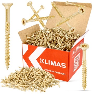 Wkręty Do Drewna Ciesielskie Stożkowe 3x40 Torx Śruby Płyt Desek KLIMAS