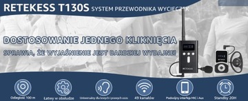 Retekess T130S Bezprzewodowy Zestaw Tour Guide, Przewodniki Audio ,100M