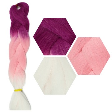 Włosy SYNTETYCZNE do warkoczyków KOLOROWE warkoczyki DOCZEPIANE WŁOSY ombre