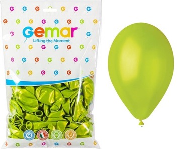 BALONY Metalizowane JASNOZIELONY 26cm 100szt GEMAR