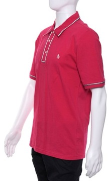 PENGUIN różowa koszulka polo męska bawełna SLIM XL