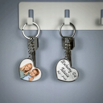 Brelok dla taty ze zdjęciem i napisem dwustronny