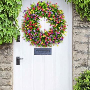 Весенняя входная дверь 20 дюймов фиолетово-желтая