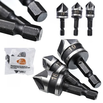 POGŁĘBIACZ FAZOWNIK 12,16,19 MM 3 SZTUKI ROSFIX