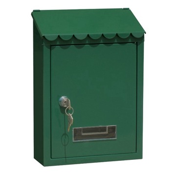 Нержавеющий почтовый ящик 22x6,5x30 см, настенный почтовый ящик с безопасным корпусом, зеленый цвет