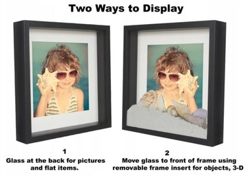 Черная рамка 3D BOX глубиной 30х30 см для фотографий ART