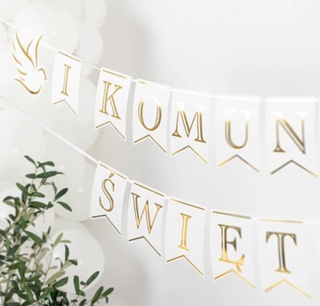 DEKORACJA TOPPER NA TORT ZŁOTY KOMUNIA IHS 1szt