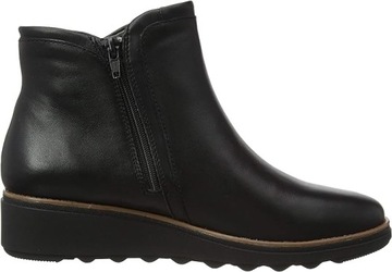 CLARKS DAMSKIE BOTKI CZARNE ZE SKÓRĄ ZAMEK 40 S9B