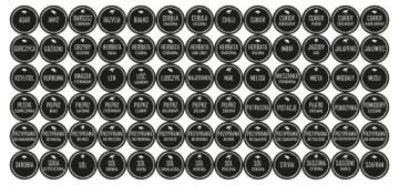Подставка SPICE ORGANIZER + контейнеры 200мл 12 шт. + 150 наклеек