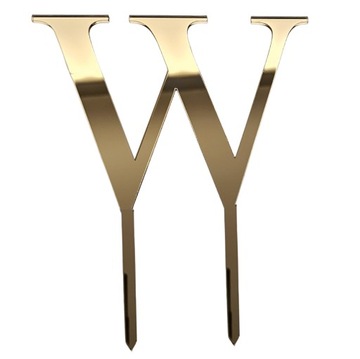 Двухъярусный топпер для торта INITIALS, набор украшений золотыми зеркальными буквами