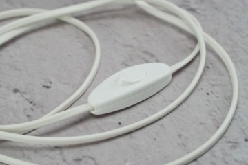 белый соединительный кабель 2 м с вилкой и выключателем для ламп