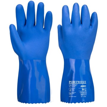 Rękawice chemiczne flokowane 30 cm PCV Portwest A881 XXL