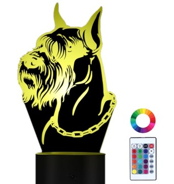 Lampka Nocna 3D LED Sznaucer Piesek Grawer Imię