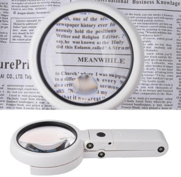 DUŻA SKŁADANA RĘCZNA STOJĄCA LUPA LED USB SZKŁO POWIĘKSZAJĄCE 5X 11X