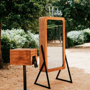 РЕТРО ФОТОБУДКА ДЕРЕВЯННОЕ ЗЕРКАЛО ДЛЯ СЕЛФИ