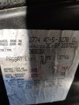 VOLKSWAGEN PASSAT B7 3C LK7X ZRCÁTKO LEVÉ 6PIN