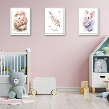 НАБОР ДЕТСКИХ ПОСКАТОВ А3 ДЕТСКИЕ КАРТИНКИ ПОСТЕРЫ ЖИВОТНЫЕ ЦВЕТЫ 3X