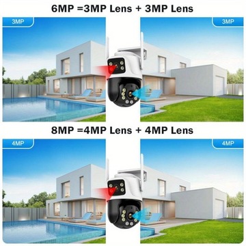 Беспроводная IP-камера 4K, 1 шт., 8 мегапикселей, двойной объектив, 2,4 ГГц